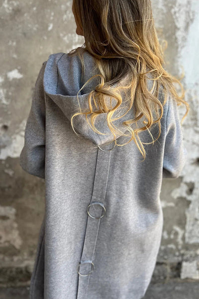 Elena | Casual Hoodie with Button Placket & Long Sleeves