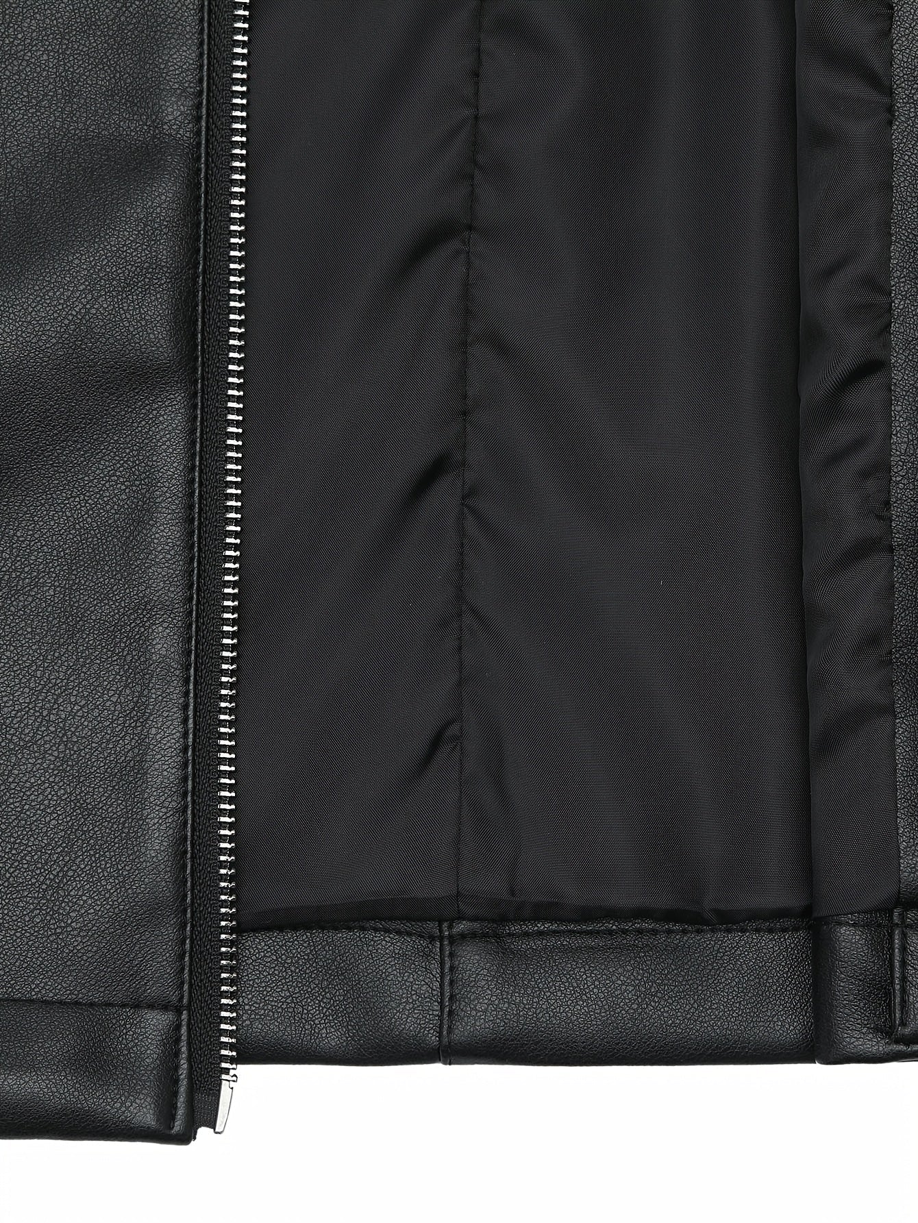 Leather Jacket with Square Neckline & Waist Belt