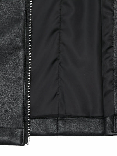 Leather Jacket with Square Neckline & Waist Belt