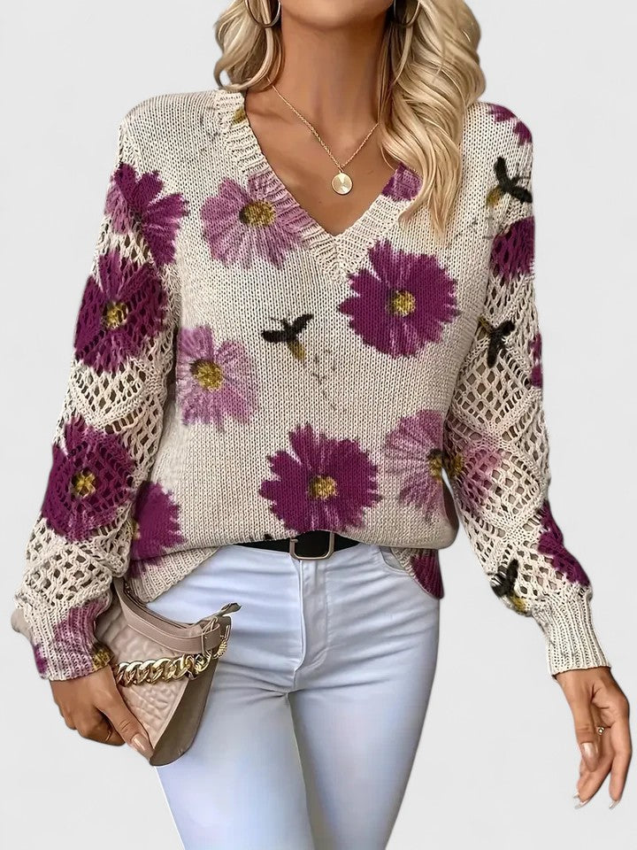 Ariana - Elegant sweater with floral pattern