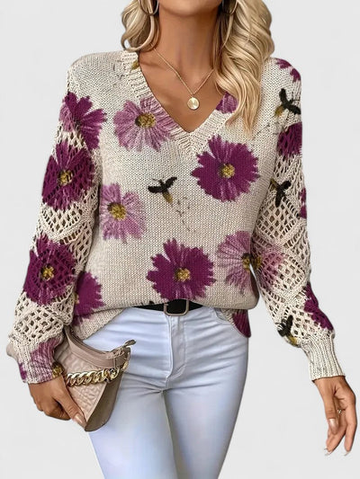 Ariana - Elegant sweater with floral pattern