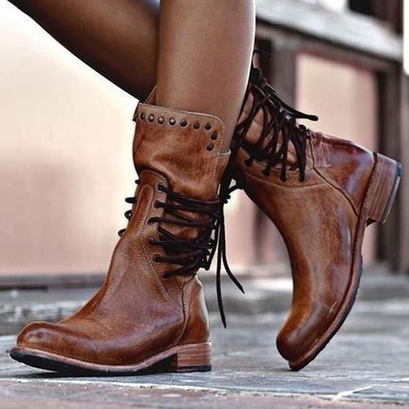 Maura | Vegan Leather Boots with Lacing