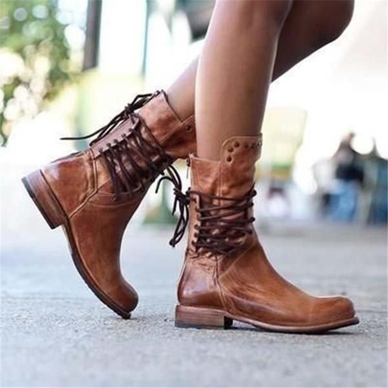 Maura | Vegan Leather Boots with Lacing