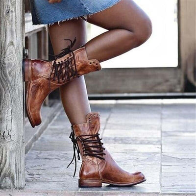 Maura | Vegan Leather Boots with Lacing