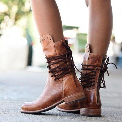 Maura | Vegan Leather Boots with Lacing
