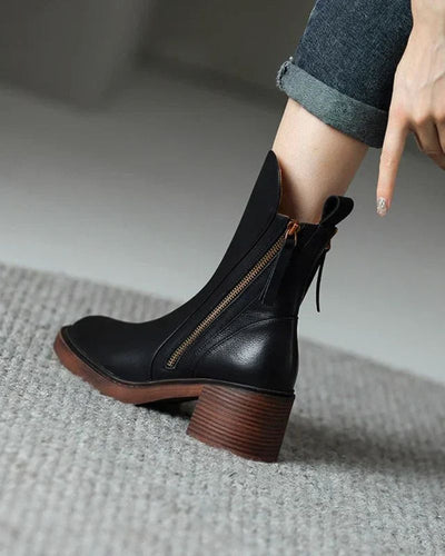 Belle Étoile Nice™ | Garciel - Leather Ankle Boots