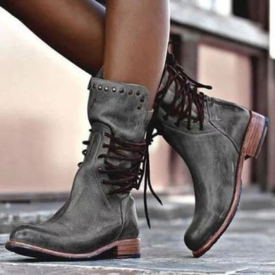 Maura | Vegan Leather Boots with Lacing