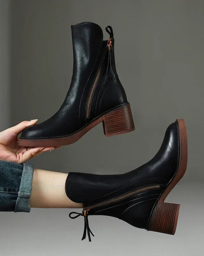 Belle Étoile Nice™ | Garciel - Leather Ankle Boots