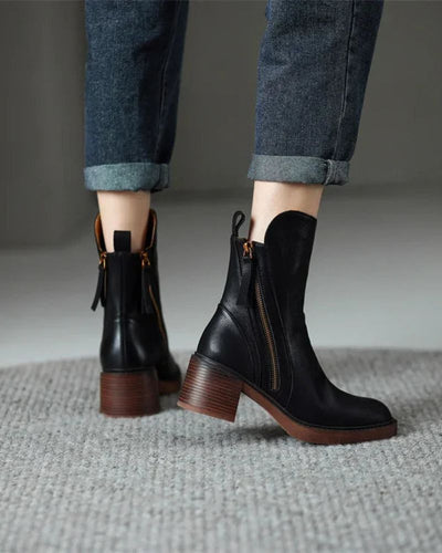 Belle Étoile Nice™ | Garciel - Leather Ankle Boots
