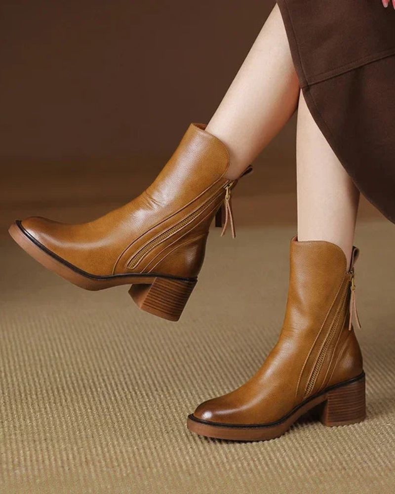 Belle Étoile Nice™ | Garciel - Leather Ankle Boots