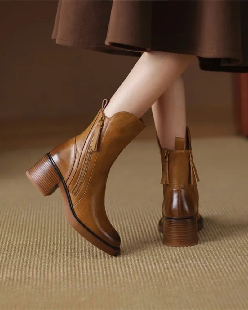 Belle Étoile Nice™ | Garciel - Leather Ankle Boots