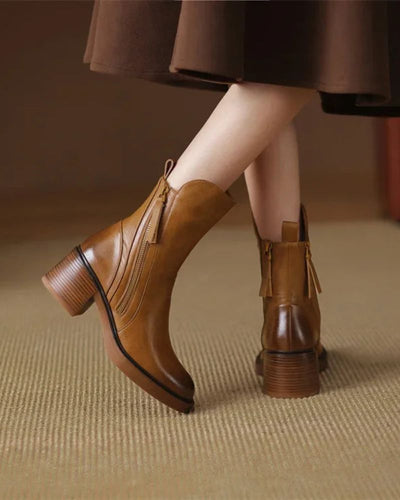 Belle Étoile Nice™ | Garciel - Leather Ankle Boots