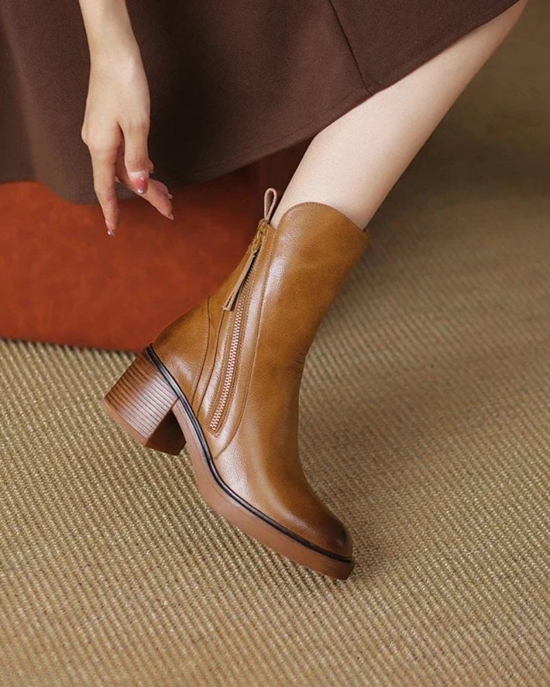 Belle Étoile Nice™ | Garciel - Leather Ankle Boots