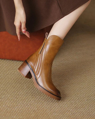 Belle Étoile Nice™ | Garciel - Leather Ankle Boots