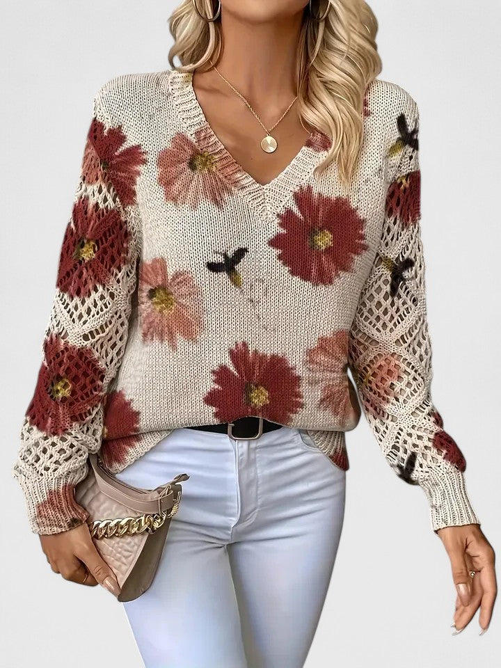 Ariana - Elegant sweater with floral pattern