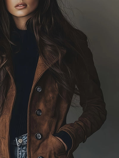Keziah – Elegant Vintage Coat with Lapels & Button Placket