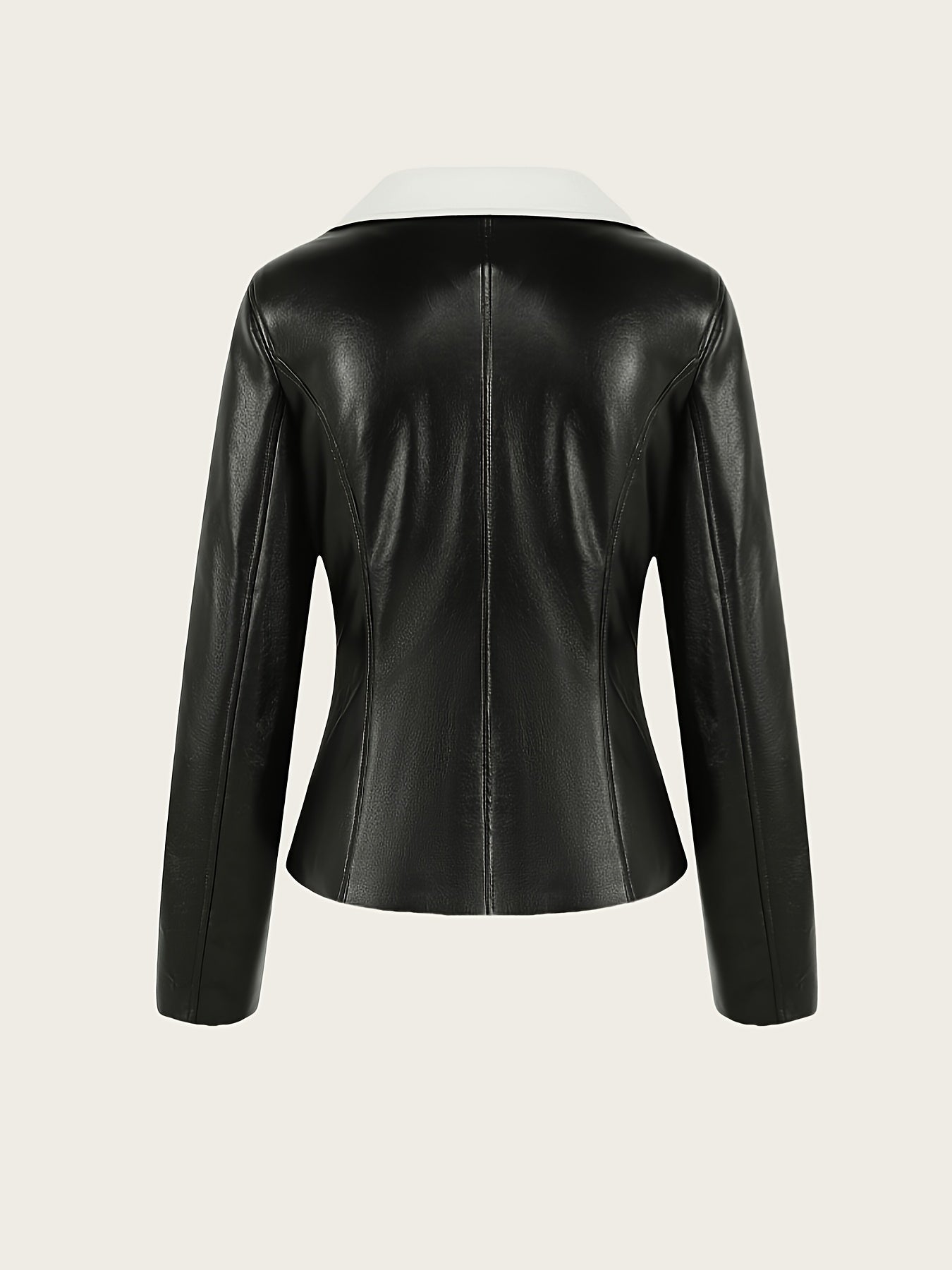 Darana – Women's PU Leather Jacket with Lapel Collar