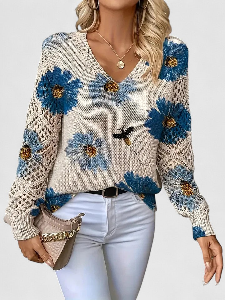 Ariana - Elegant sweater with floral pattern