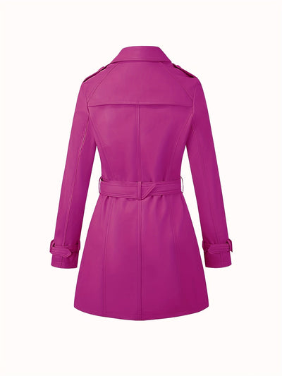 Leather Trench Coat with Belt