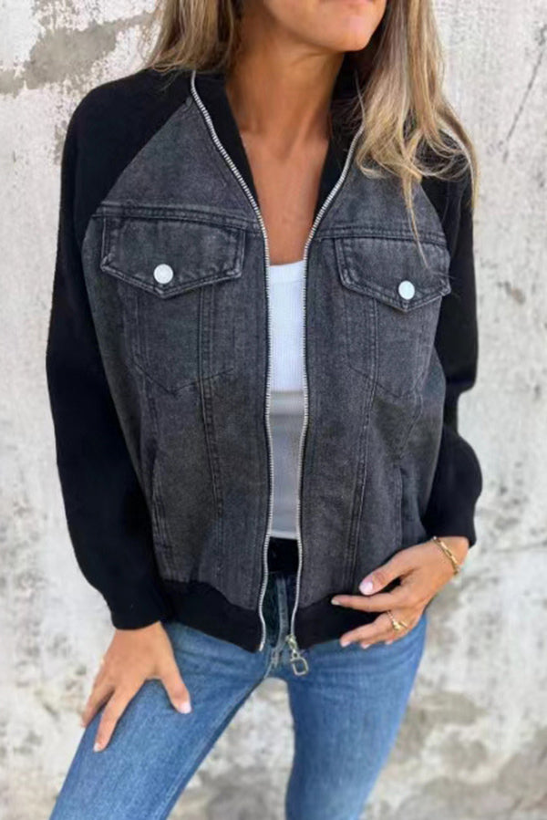 Larissa | Fashionable Casual Denim Jacket with Zipper Pockets