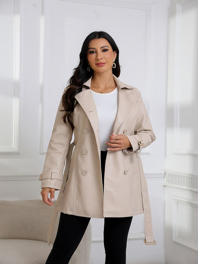 Leather Trench Coat with Belt