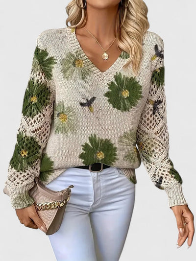 Ariana - Elegant sweater with floral pattern