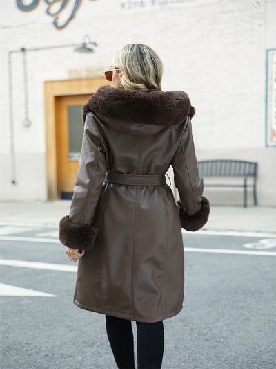 Bonnie – Elegant Women's Coat with Hood and Belt