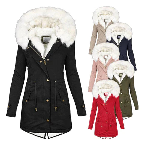 Giulia - Autumn Coat with Faux Fur Lining