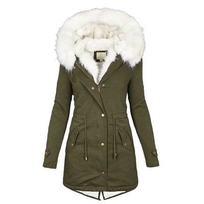 Giulia - Autumn Coat with Faux Fur Lining
