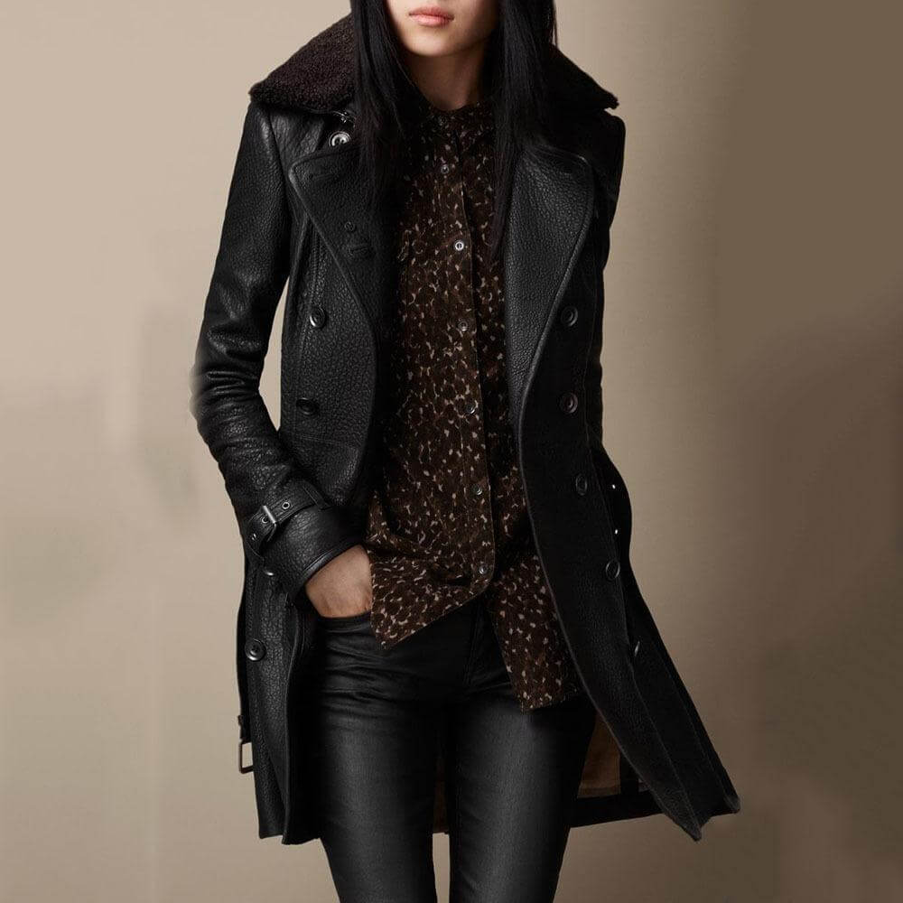 Ada | Luxurious Vegan Leather Trench Coat
