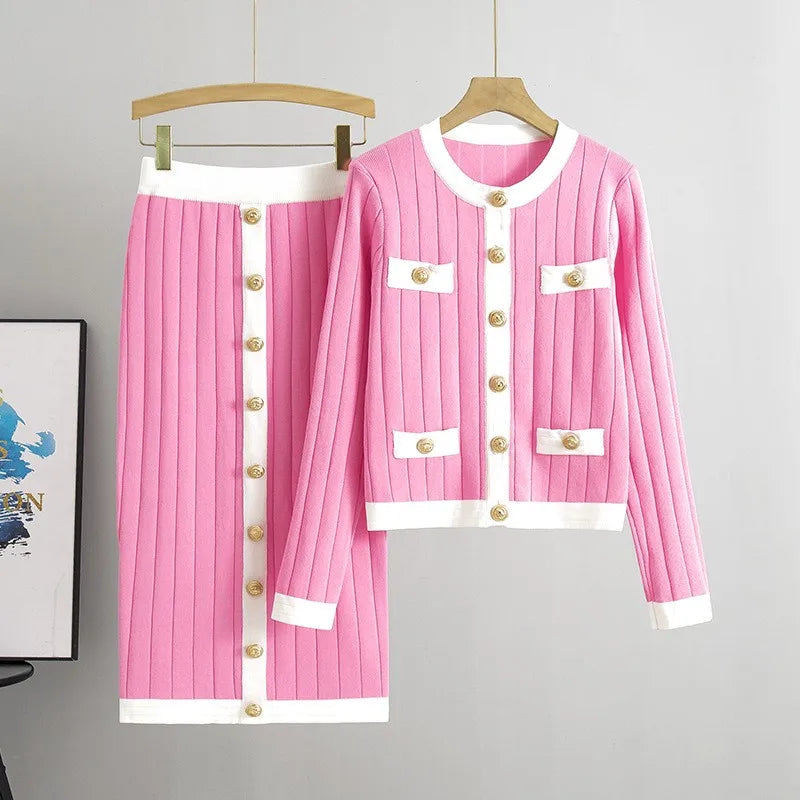Mira – Chic 2-Piece Set with Cardigan & Skirt