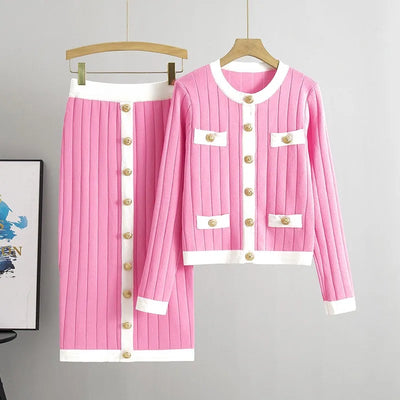 Mira – Chic 2-Piece Set with Cardigan & Skirt