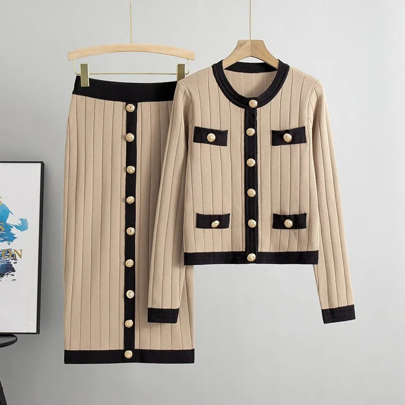 Mira – Chic 2-Piece Set with Cardigan & Skirt