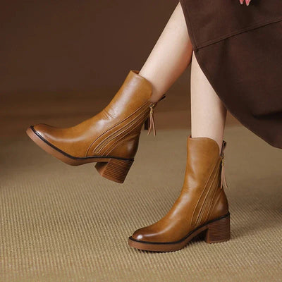 Savannah - Stylish Comfort Leather Ankle Boots