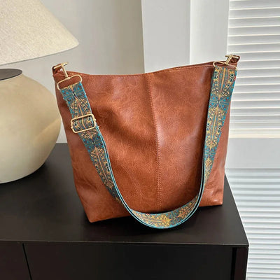Chelsey - Vintage Vegan Leather Shoulder Bag