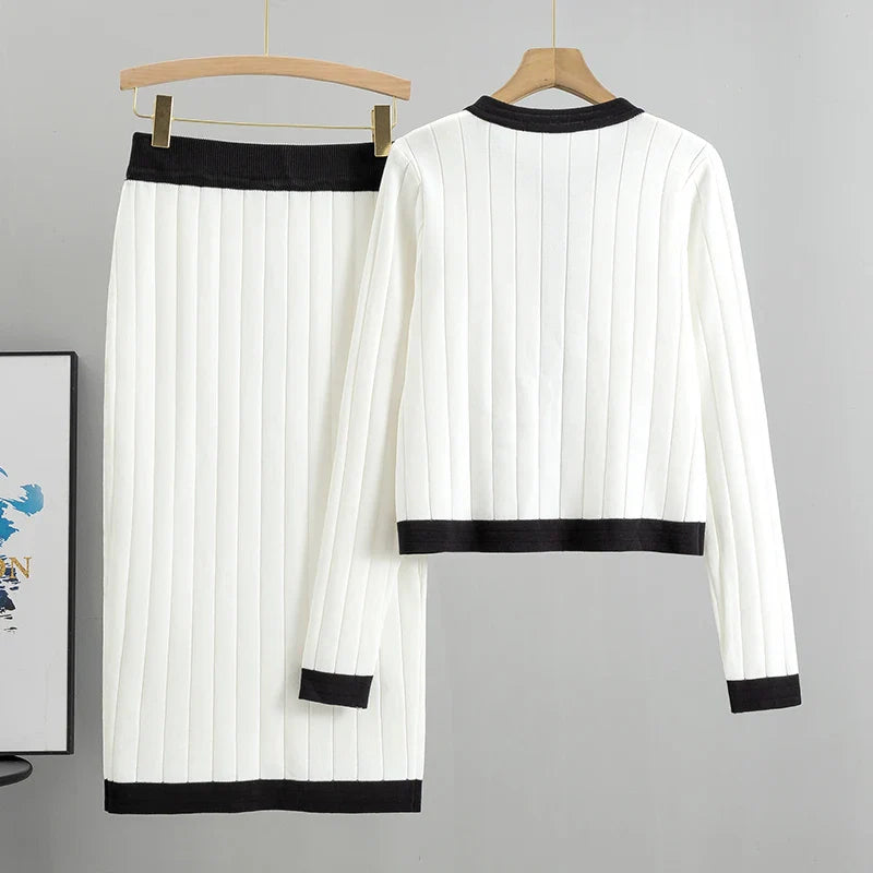 Mira – Chic 2-Piece Set with Cardigan & Skirt