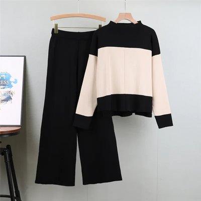 Charlotte – Two-Piece Knit Set in Western Style with Sweater & Pants
