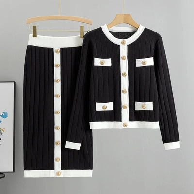 Mira – Chic 2-Piece Set with Cardigan & Skirt