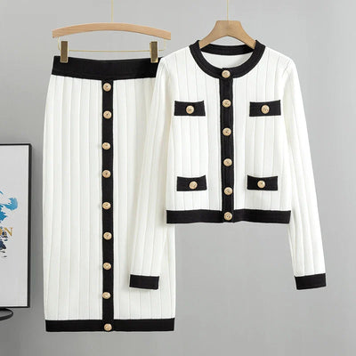Mira – Chic 2-Piece Set with Cardigan & Skirt