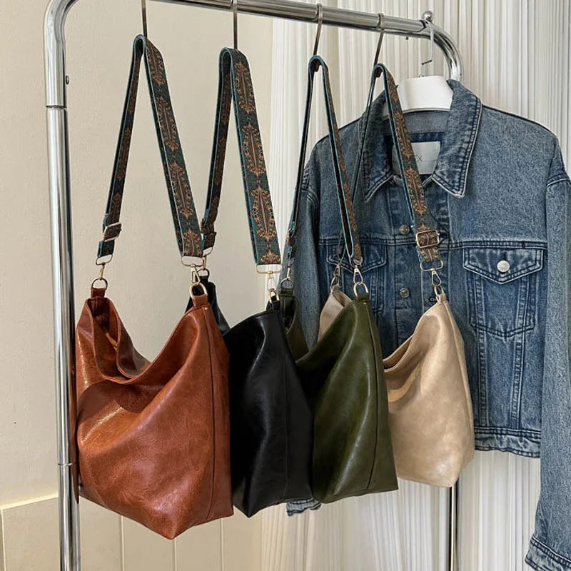 Chelsey - Vintage Vegan Leather Shoulder Bag