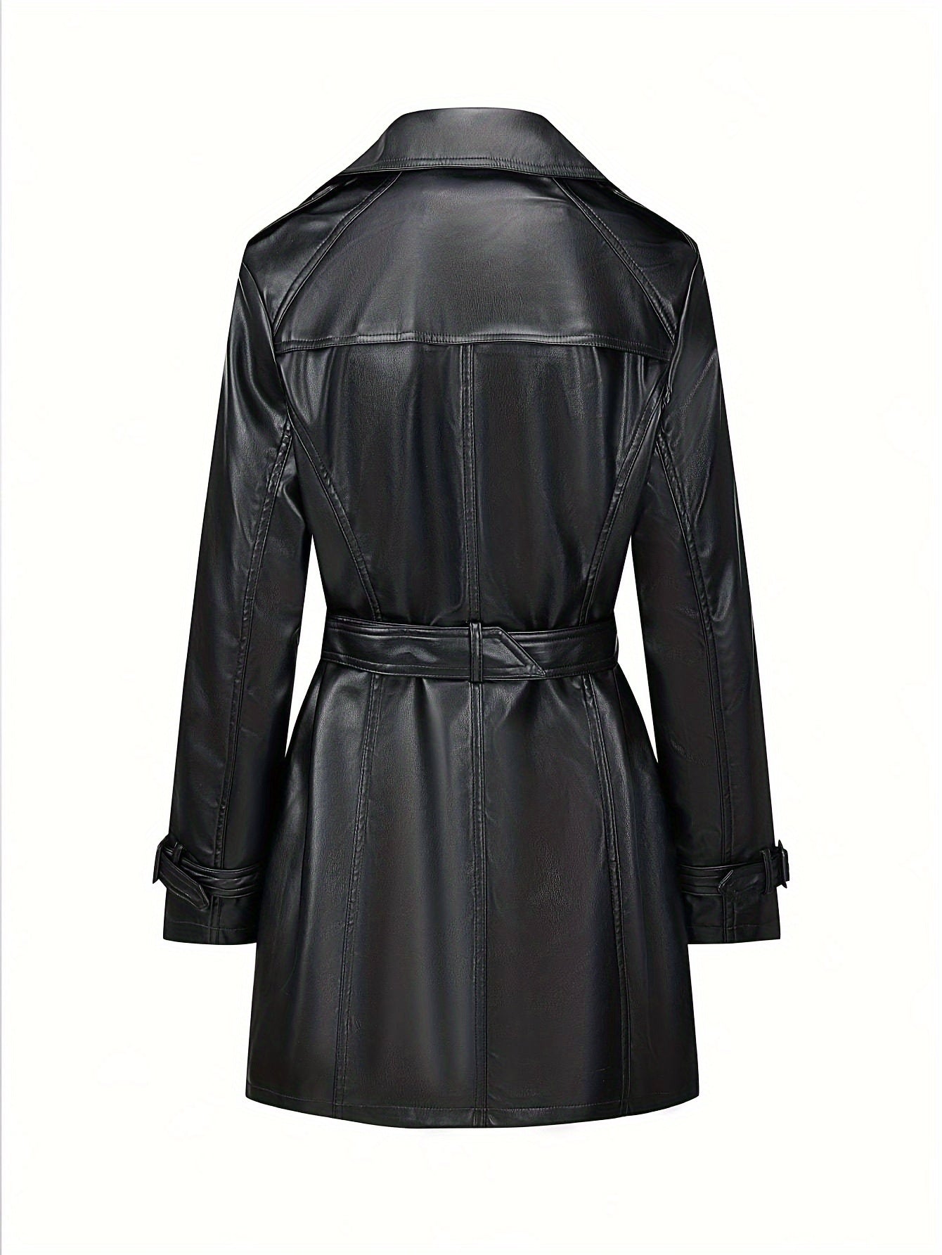 Leather Trench Coat with Belt