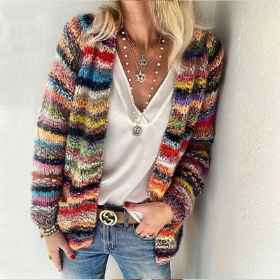 Catherine | Cozy Multicolored Cotton Cardigan