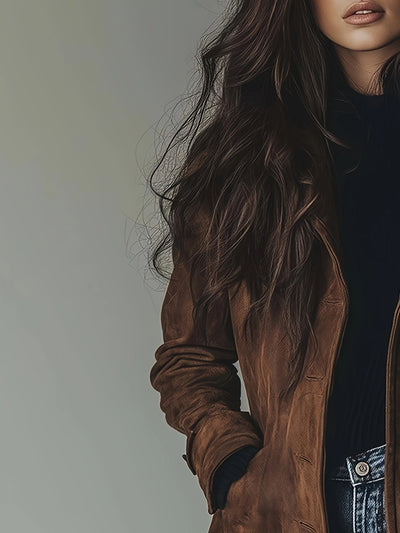 Keziah – Elegant Vintage Coat with Lapels & Button Placket
