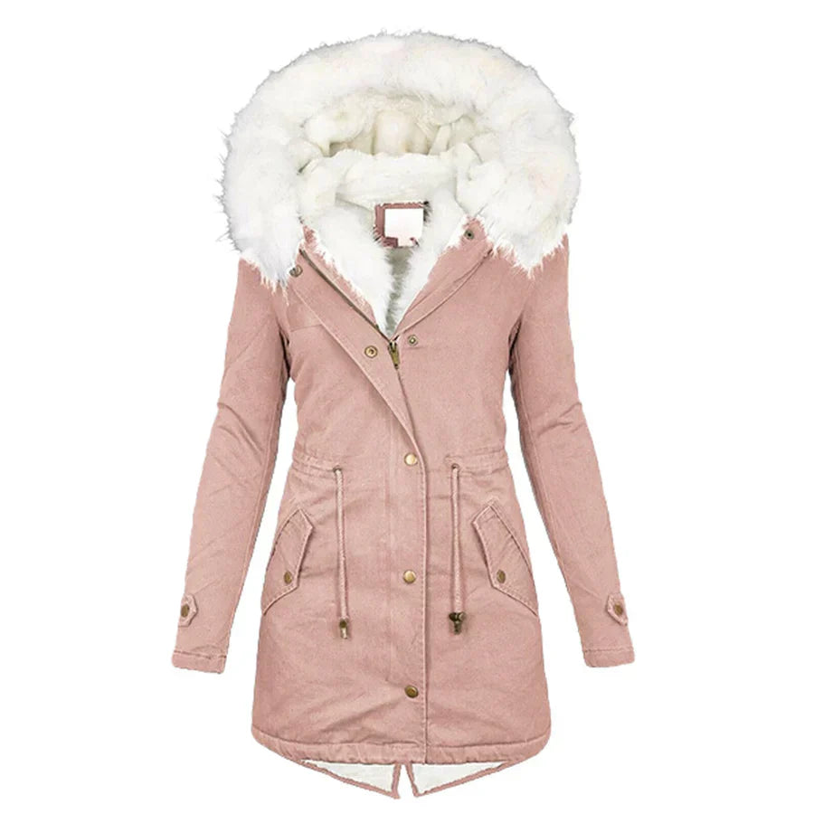 Giulia - Autumn Coat with Faux Fur Lining