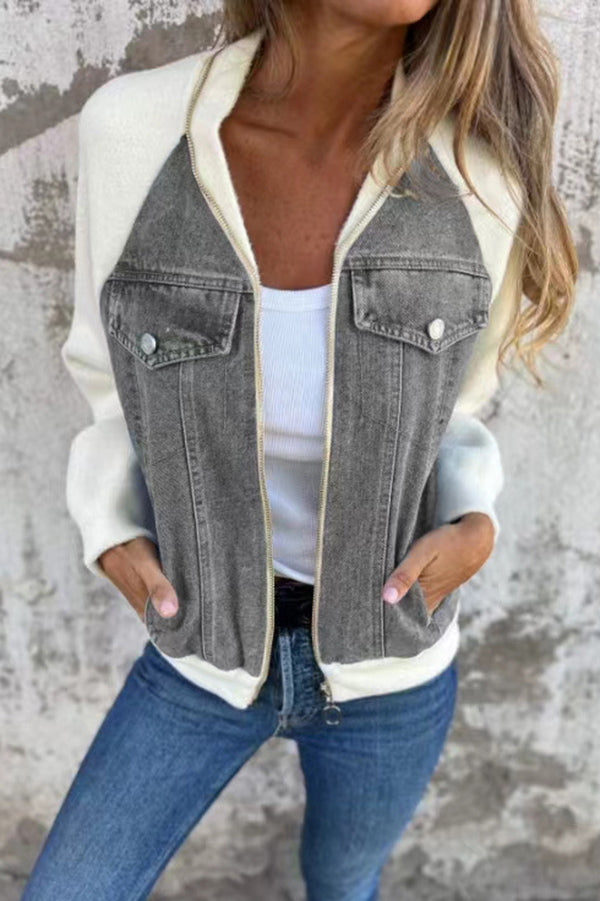 Larissa | Fashionable Casual Denim Jacket with Zipper Pockets