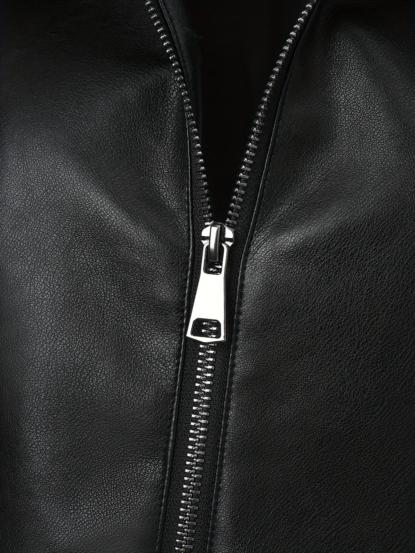 Leather Jacket with Square Neckline & Waist Belt