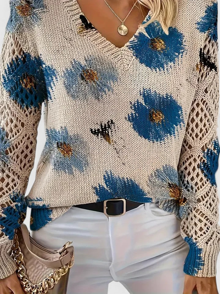 Ariana - Elegant sweater with floral pattern