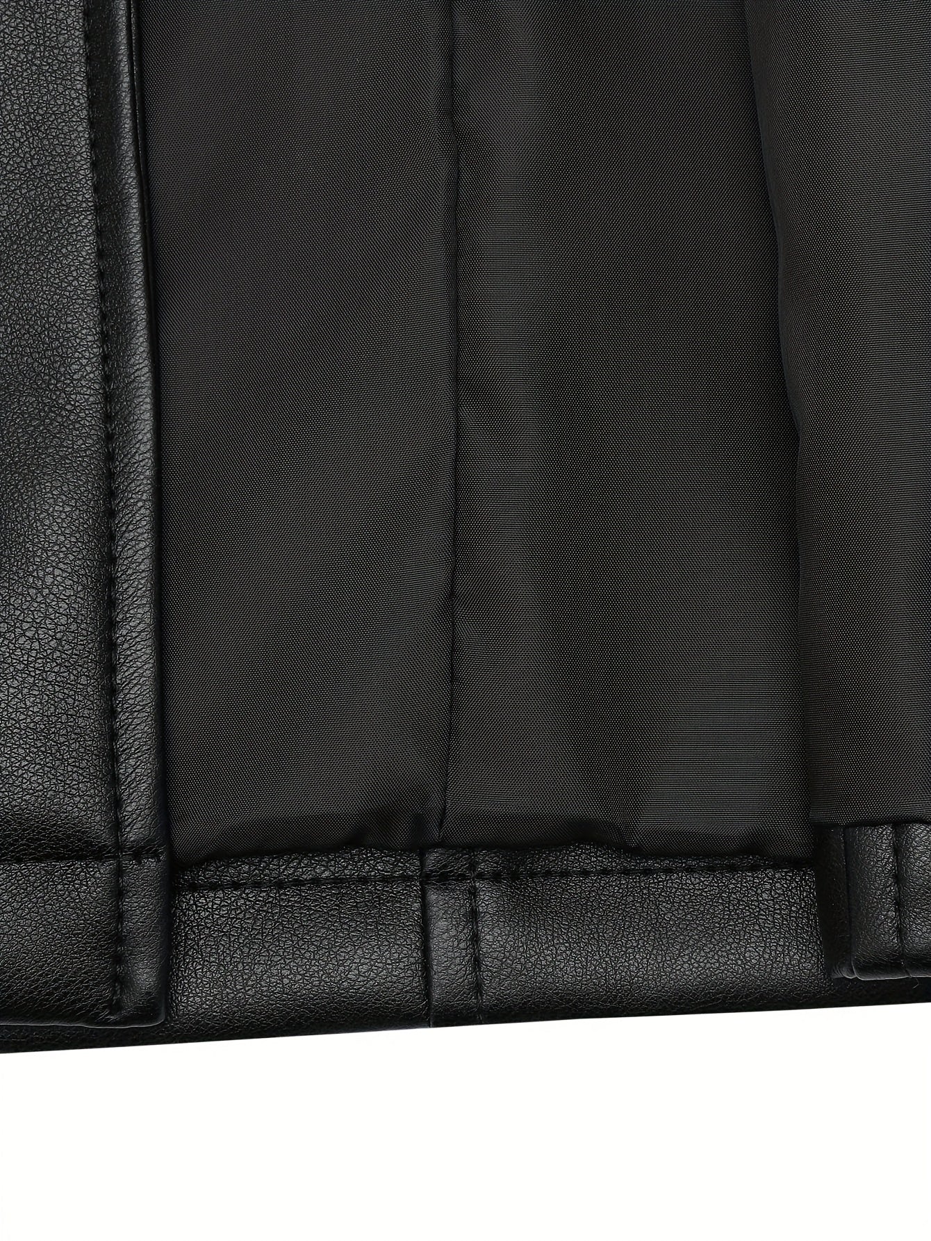 Atara – Elegant PU Vegan Leather Coat with Lapels & A-Line Cut