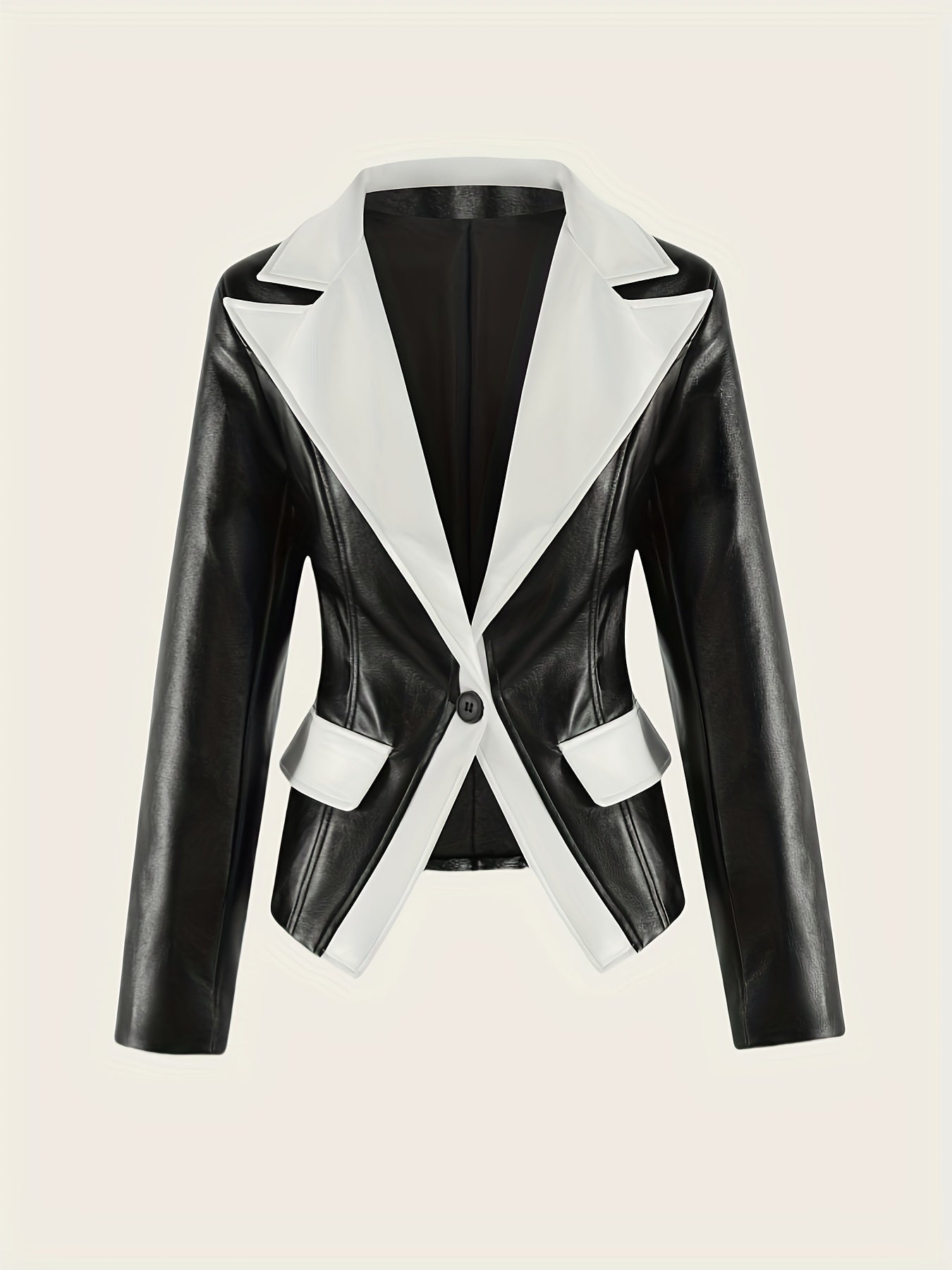 Darana – Women's PU Leather Jacket with Lapel Collar