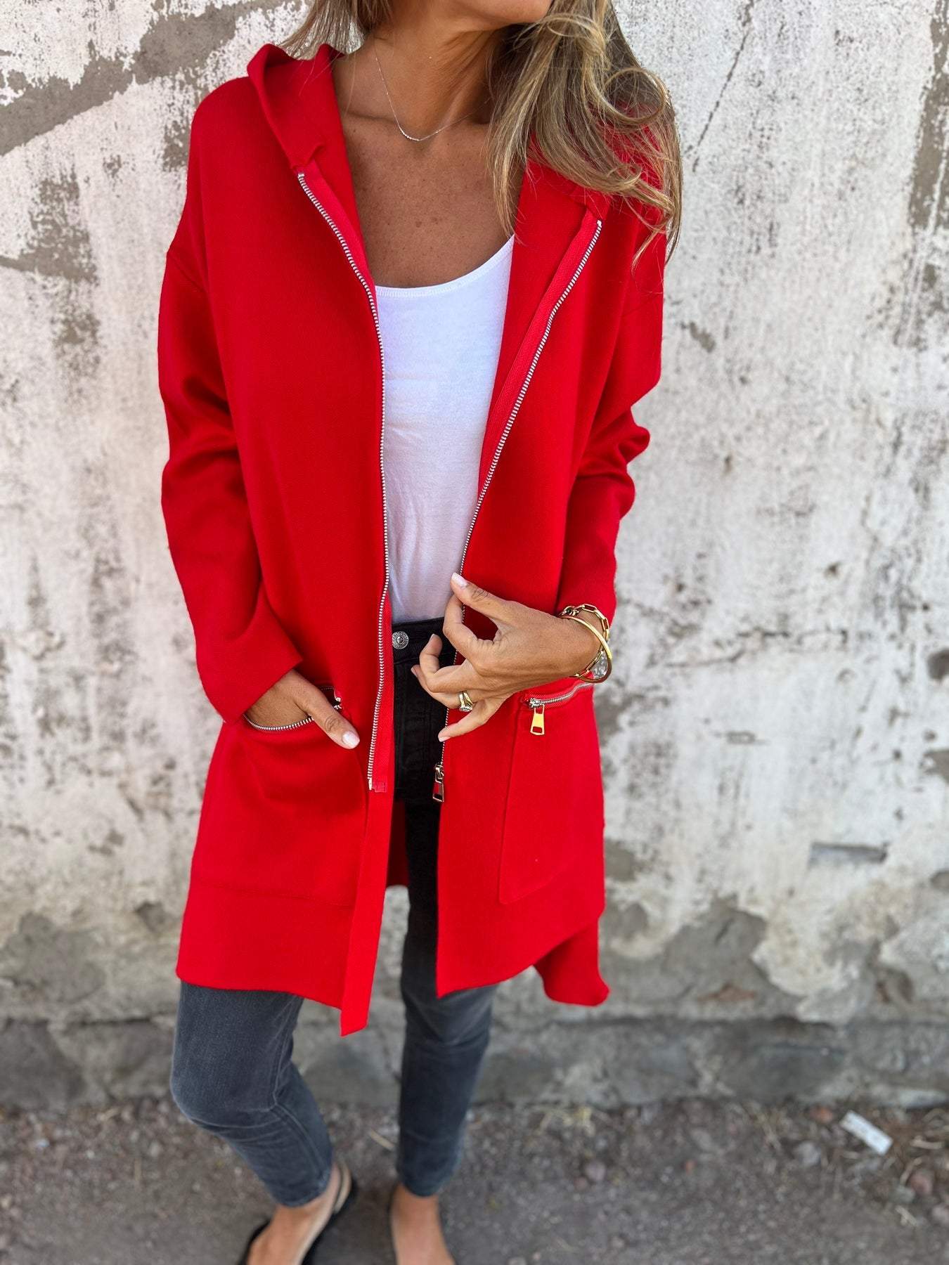 Jula | Cardigan with Zipper, Long Sleeves